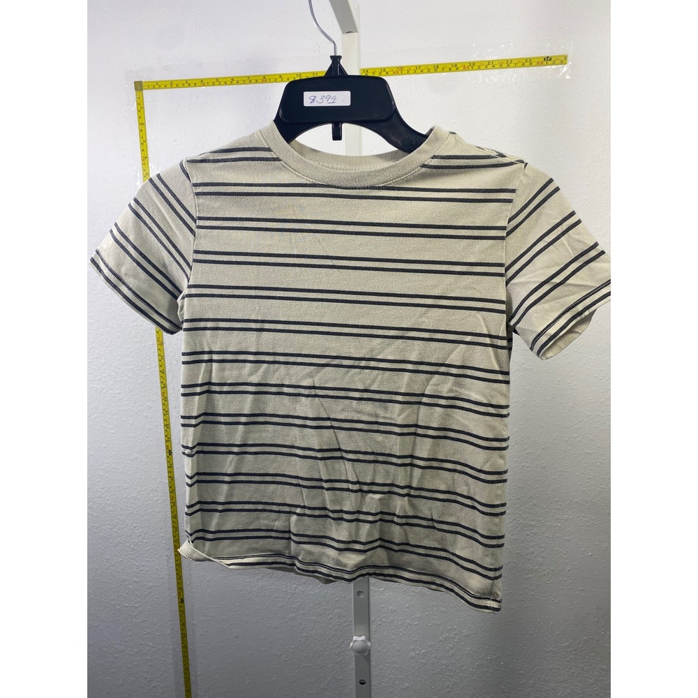 Cat & Jack Boys Striped Short Sleeve T-Shirt‎ Beige Black Size M 8